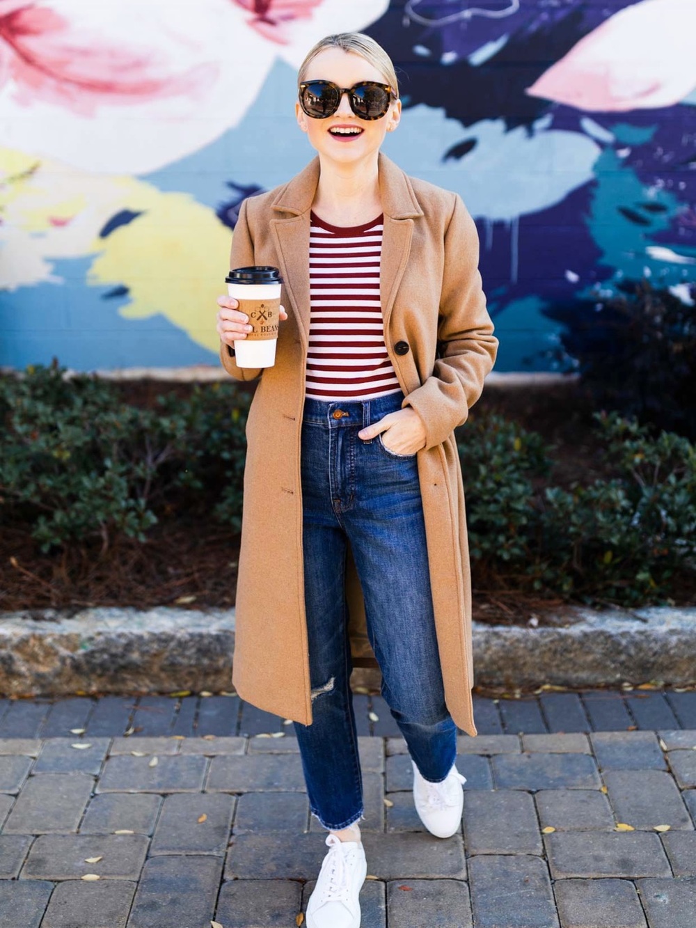 Abercrombie & Fitch Camel Wool-Blend Dad Coat